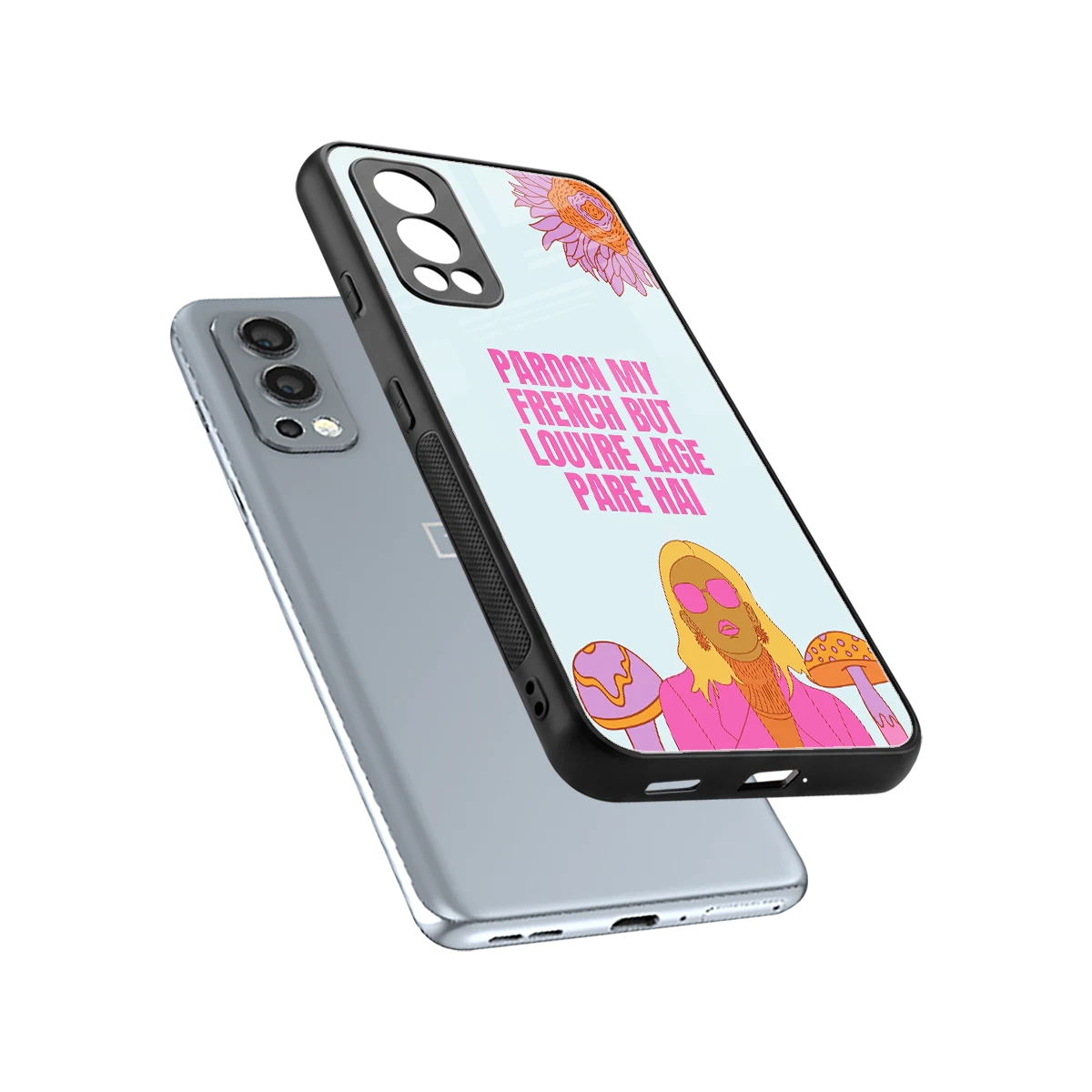 Louvre Lage Pade Hai sleek oneplus nord 2 cover with tempered glass back and TPU edges