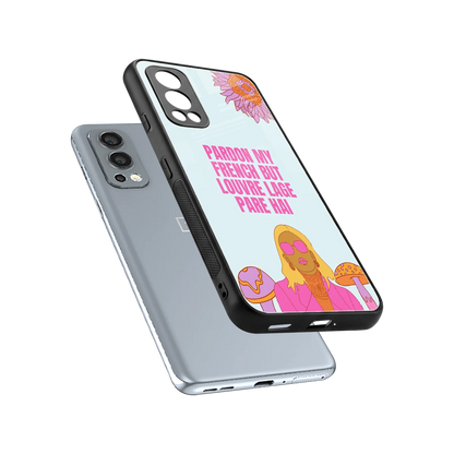 Louvre Lage Pade Hai sleek oneplus nord 2 cover with tempered glass back and TPU edges
