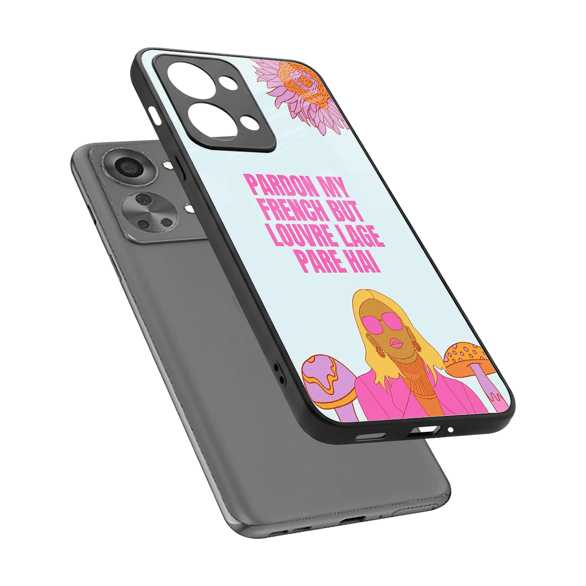 Louvre Lage Pade Hai sleek oneplus nord 2t cover with tempered glass back and TPU edges