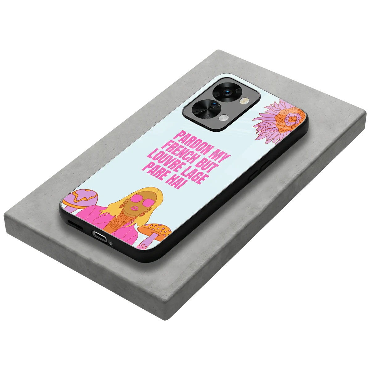 Louvre Lage Pade Hai stylish phone case for oneplus nord 2t | glossy glass and slim fit