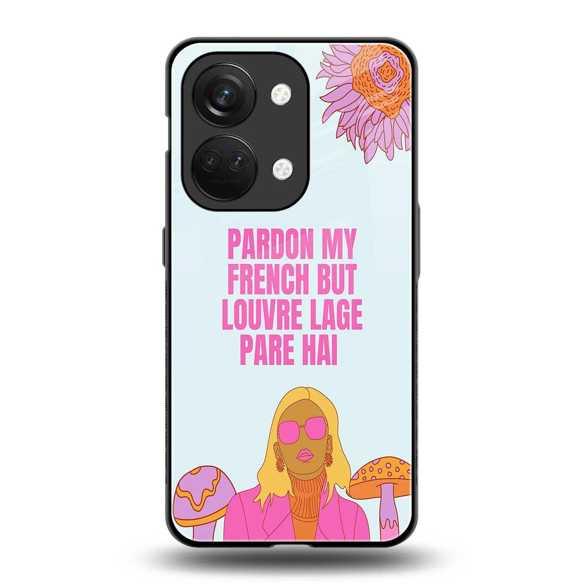 Louvre Lage Pade Hai back phone cover | glass case for oneplus nord 3