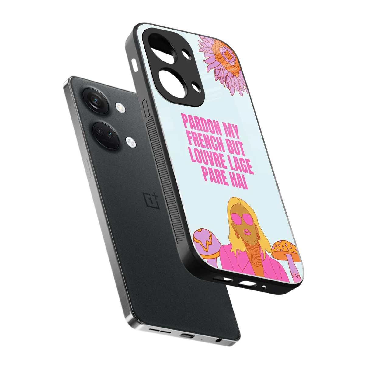 Louvre Lage Pade Hai sleek oneplus nord 3 cover with tempered glass back and TPU edges