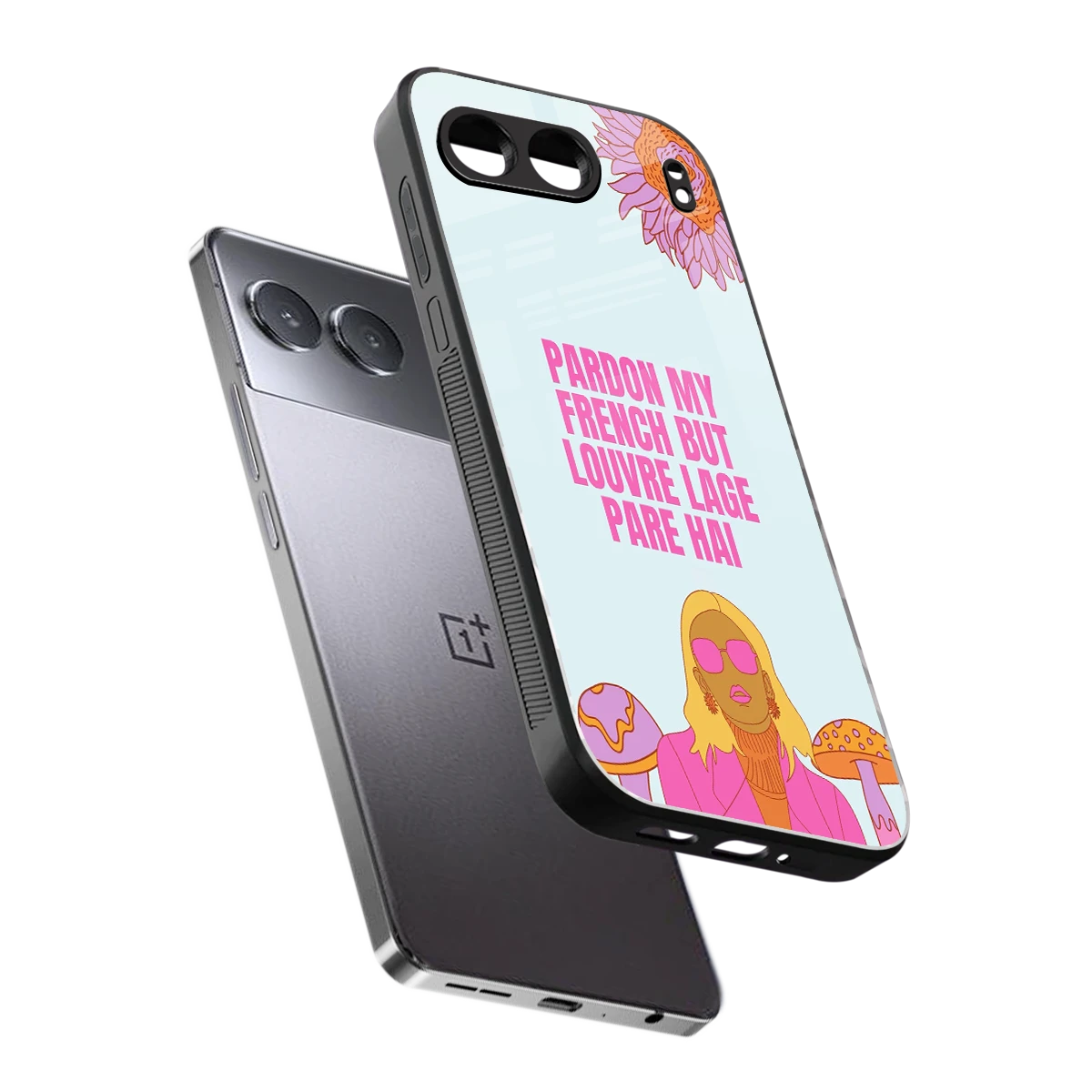 Louvre Lage Pade Hai sleek oneplus nord 4 cover with tempered glass back and TPU edges