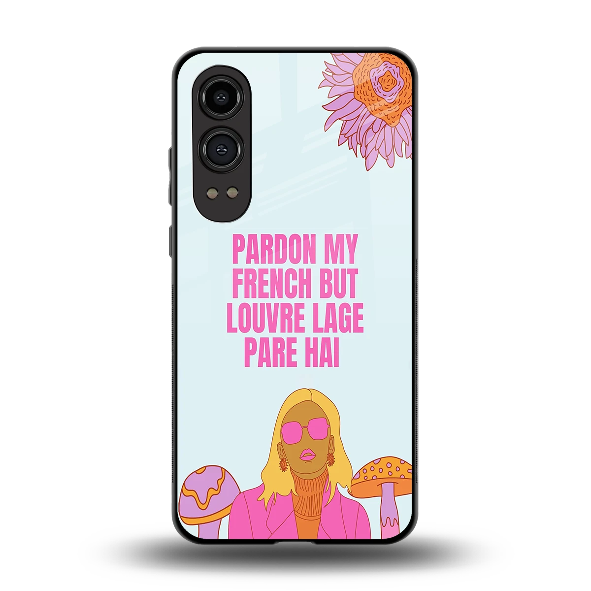 Louvre Lage Pade Hai back phone cover | glass case for oneplus nord ce 4 lite