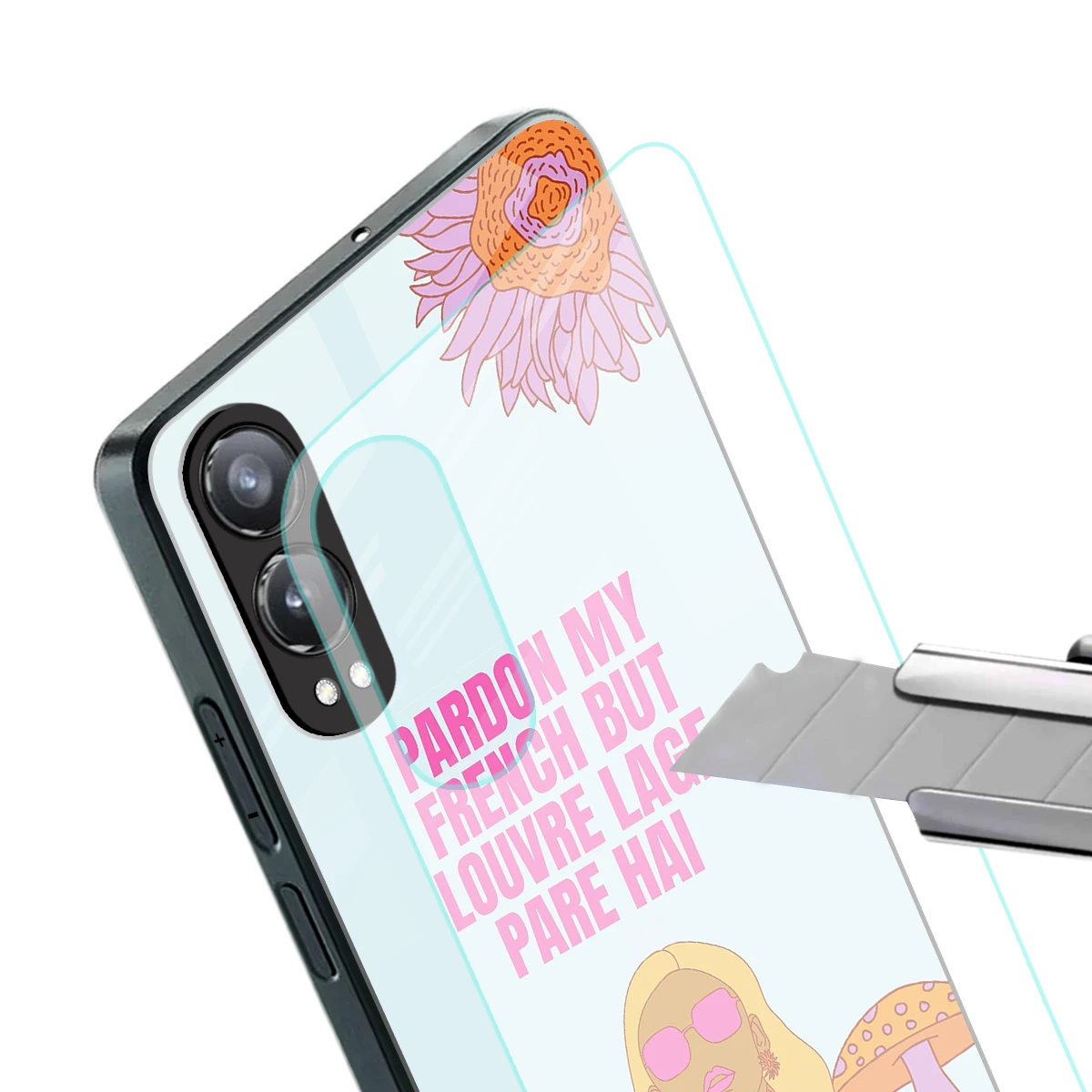Louvre Lage Pade Hai stylish phone case for oneplus nord ce 4 lite | glossy glass and slim fit