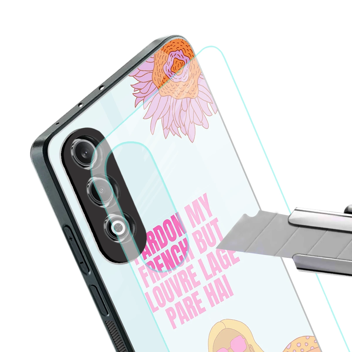 Louvre Lage Pade Hai stylish phone case for oneplus nord ce 4 | glossy glass and slim fit