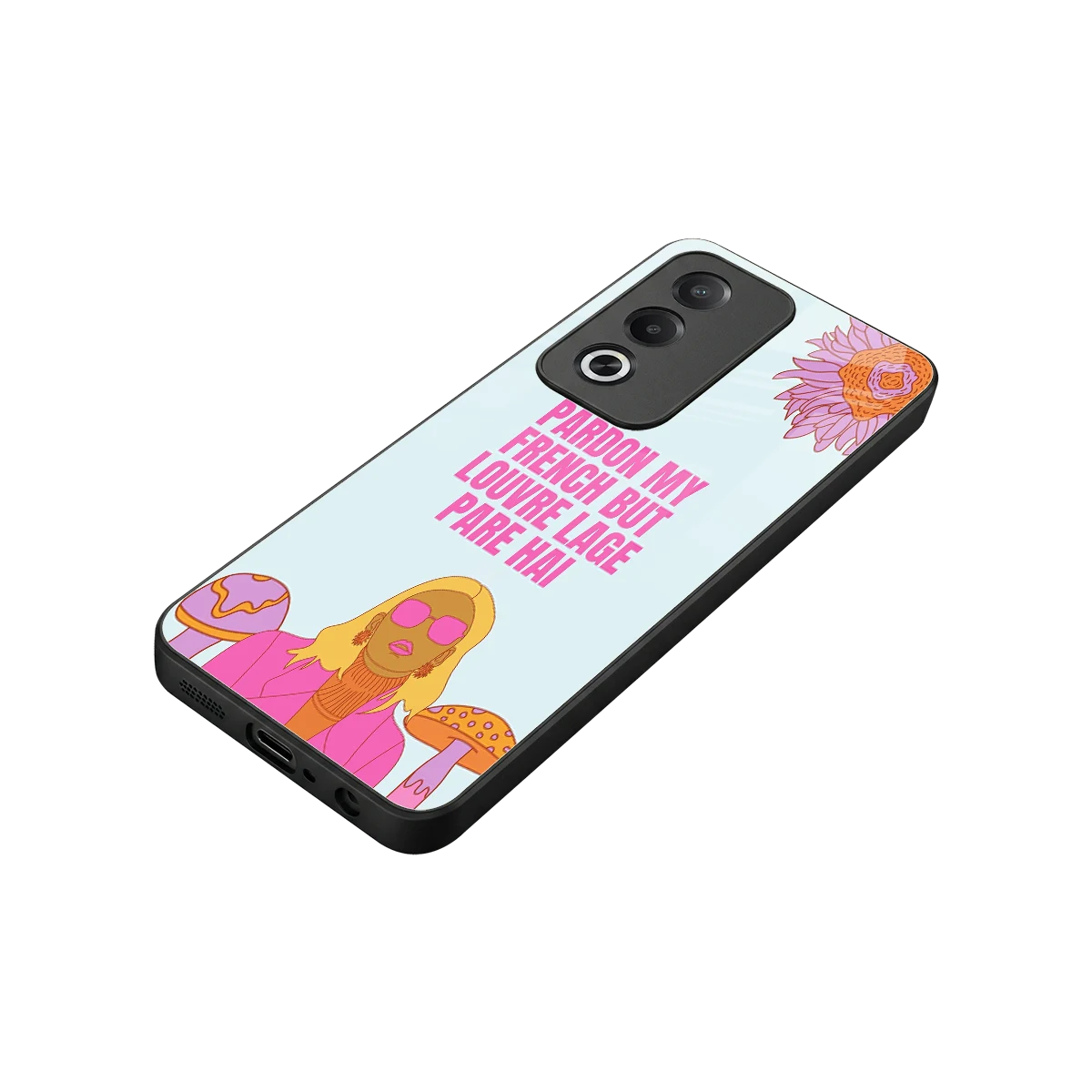 Louvre Lage Pade Hai stylish phone case for oppo a3 pro | glossy glass and slim fit