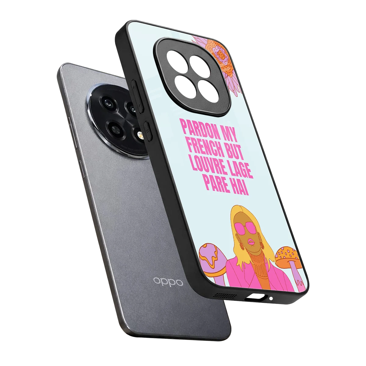 Louvre Lage Pade Hai sleek oppo f29 pro 5g cover with tempered glass back and TPU edges