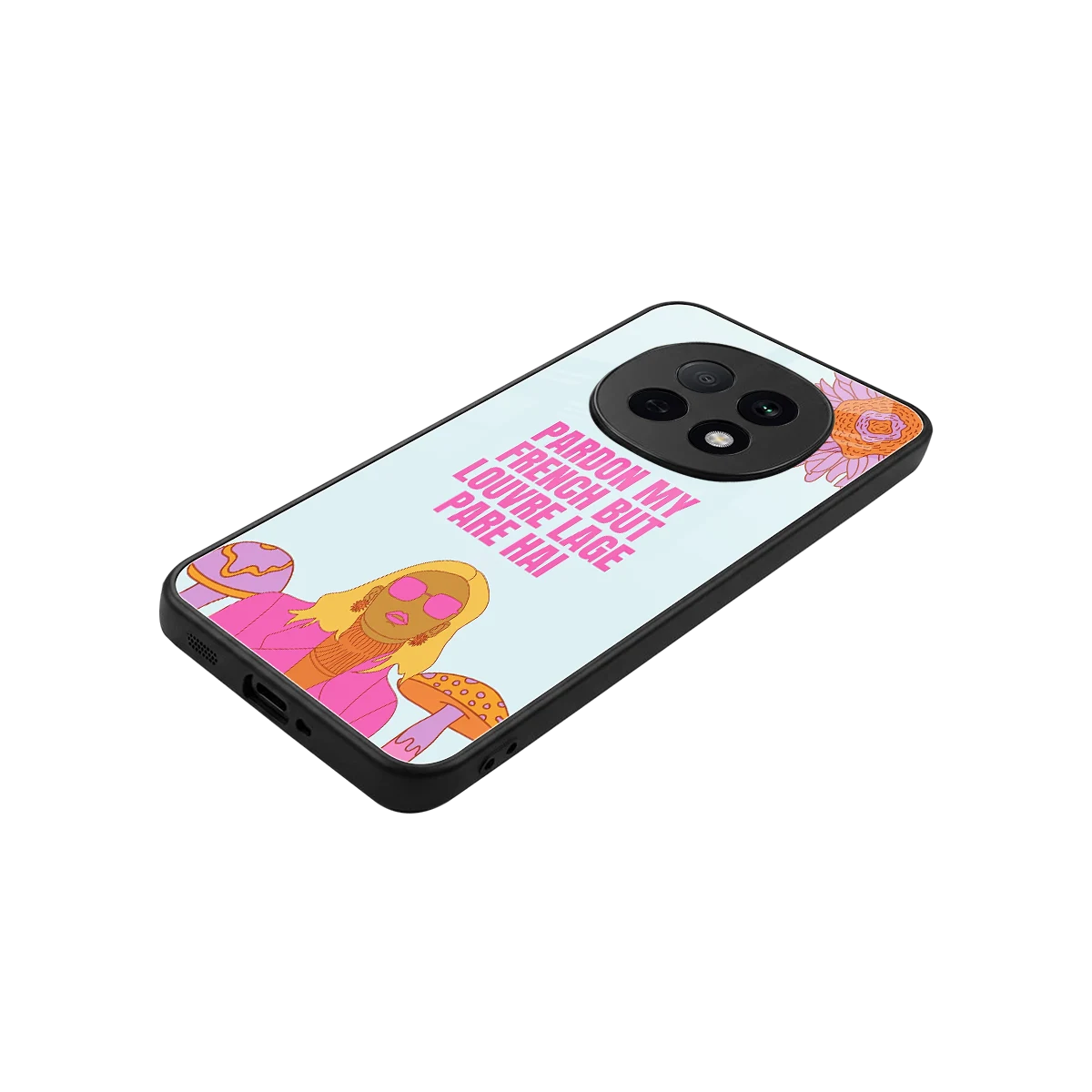 Louvre Lage Pade Hai stylish phone case for oppo f29 pro 5g | glossy glass and slim fit