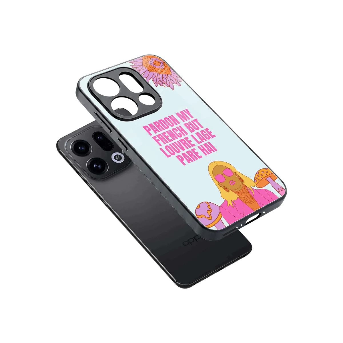 Louvre Lage Pade Hai sleek oppo find x9 cover with tempered glass back and TPU edges