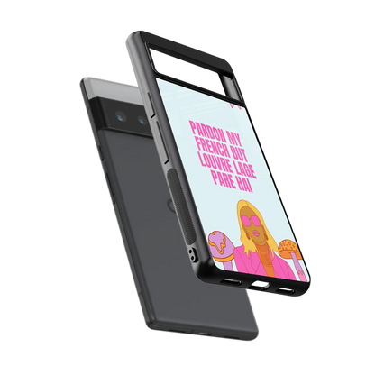 Louvre Lage Pade Hai sleek google pixel 6 pro cover with tempered glass back and TPU edges