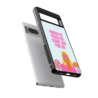 Louvre Lage Pade Hai sleek google pixel 7 pro cover with tempered glass back and TPU edges