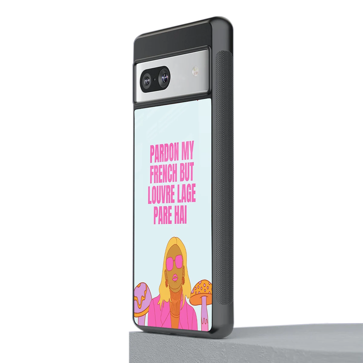 Louvre Lage Pade Hai stylish phone case for google pixel 7a | glossy glass and slim fit