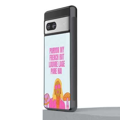 Louvre Lage Pade Hai stylish phone case for google pixel 7a | glossy glass and slim fit
