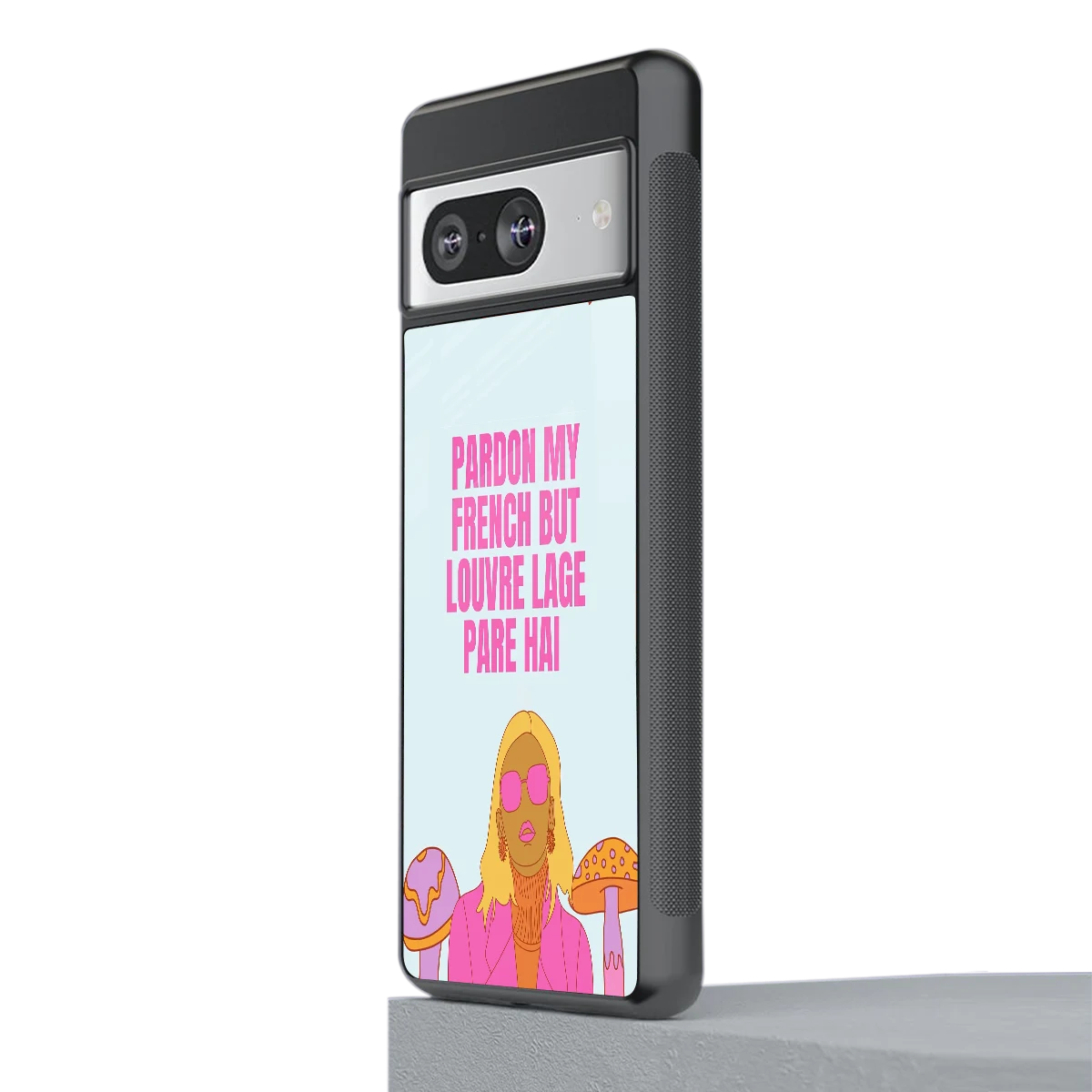 Louvre Lage Pade Hai stylish phone case for google pixel 8 | glossy glass and slim fit