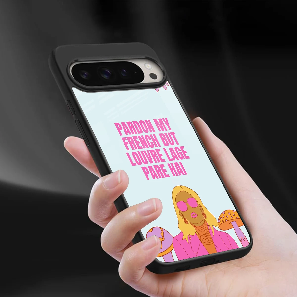 Louvre Lage Pade Hai sleek google pixel 9 pro cover with tempered glass back and TPU edges