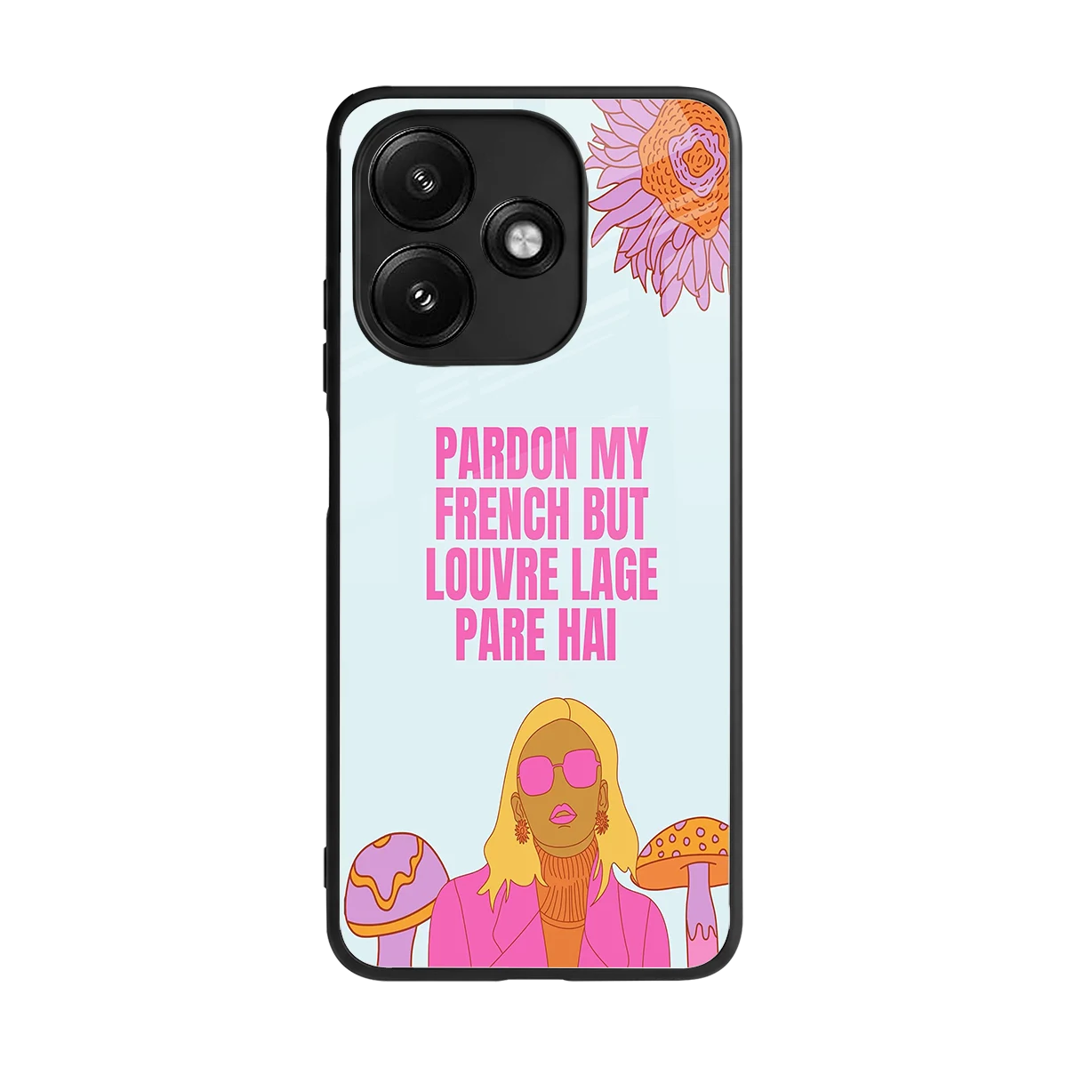 Louvre Lage Pade Hai back phone cover | glass case for redmi 12 5g