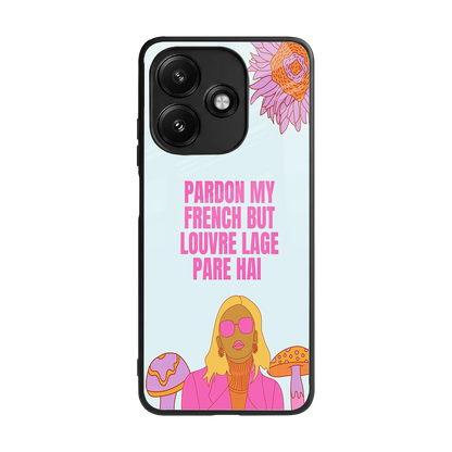 Louvre Lage Pade Hai back phone cover | glass case for redmi 12 5g