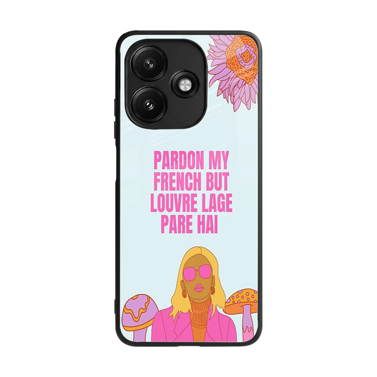 Louvre Lage Pade Hai back phone cover | glass case for redmi 12 5g