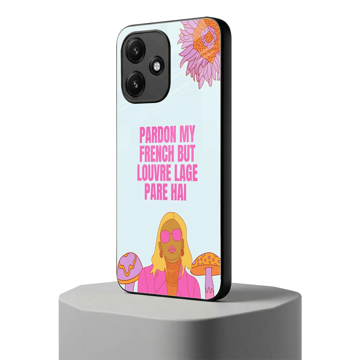 Louvre Lage Pade Hai redmi 12 5g mobile cover | shockproof glass phone case