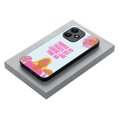 Louvre Lage Pade Hai stylish phone case for redmi 12 5g | glossy glass and slim fit