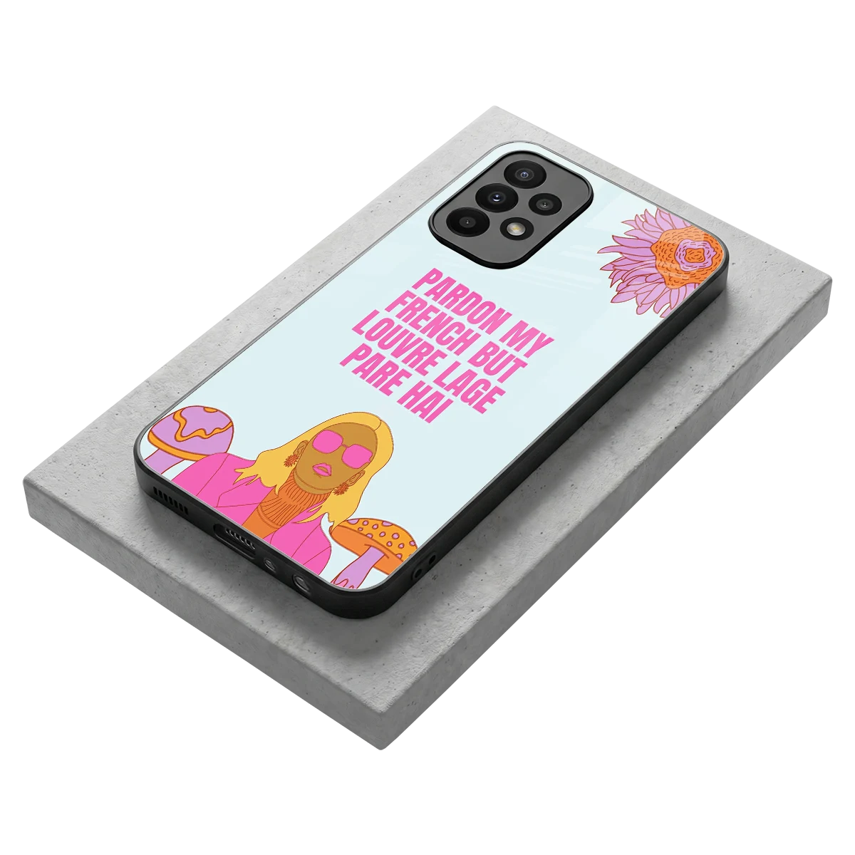 Louvre Lage Pade Hai stylish phone case for samsung galaxy a23 | glossy glass and slim fit