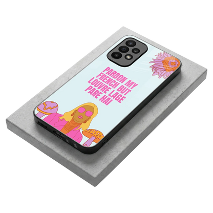 Louvre Lage Pade Hai stylish phone case for samsung galaxy a23 | glossy glass and slim fit