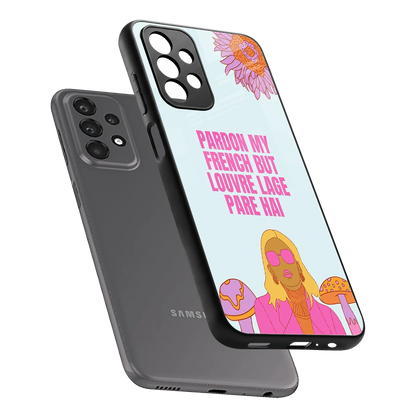 Louvre Lage Pade Hai sleek samsung galaxy a23 cover with tempered glass back and TPU edges