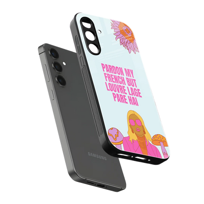 Louvre Lage Pade Hai sleek samsung galaxy a55 5g cover with tempered glass back and TPU edges