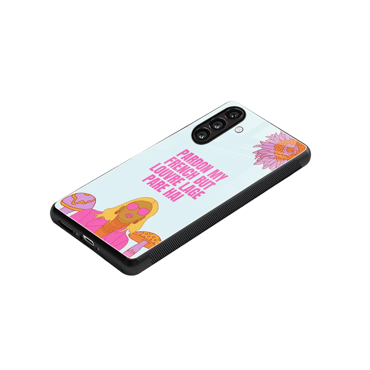 Louvre Lage Pade Hai stylish phone case for samsung galaxy a55 5g | glossy glass and slim fit