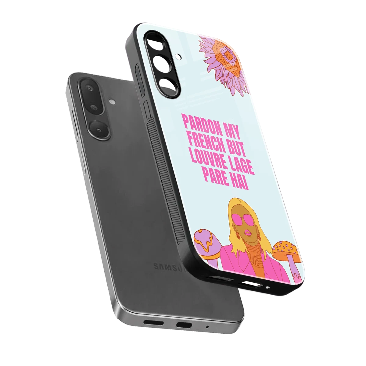 Louvre Lage Pade Hai sleek samsung galaxy m36 5g cover with tempered glass back and TPU edges