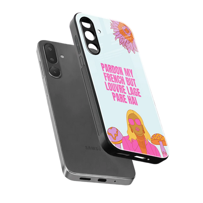 Louvre Lage Pade Hai sleek samsung galaxy m36 5g cover with tempered glass back and TPU edges