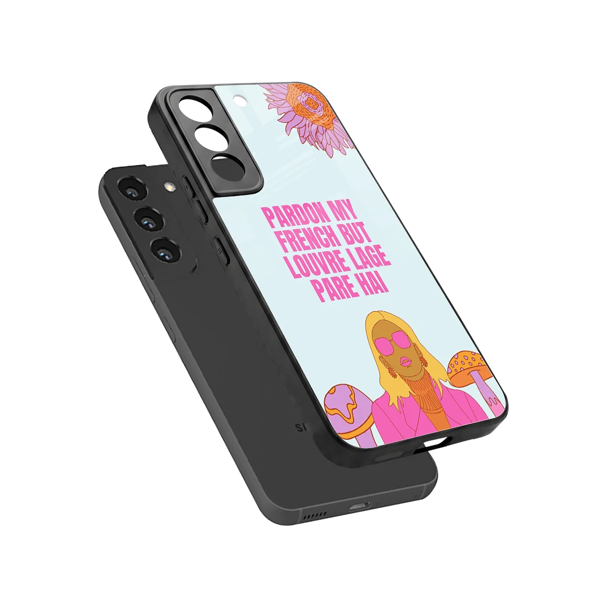 Louvre Lage Pade Hai sleek samsung galaxy s22 cover with tempered glass back and TPU edges