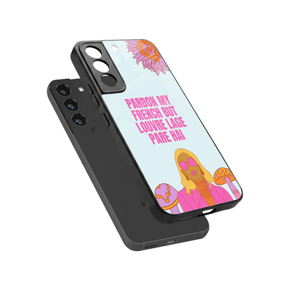 Louvre Lage Pade Hai sleek samsung galaxy s22 cover with tempered glass back and TPU edges