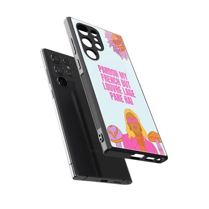 Louvre Lage Pade Hai sleek samsung galaxy s23 ultra cover with tempered glass back and TPU edges