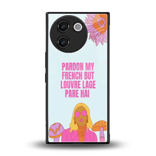 Louvre Lage Pade Hai back phone cover | glass case for vivo v30e