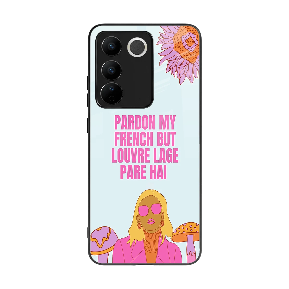 Louvre Lage Pade Hai back phone cover | glass case for vivo v27 5g