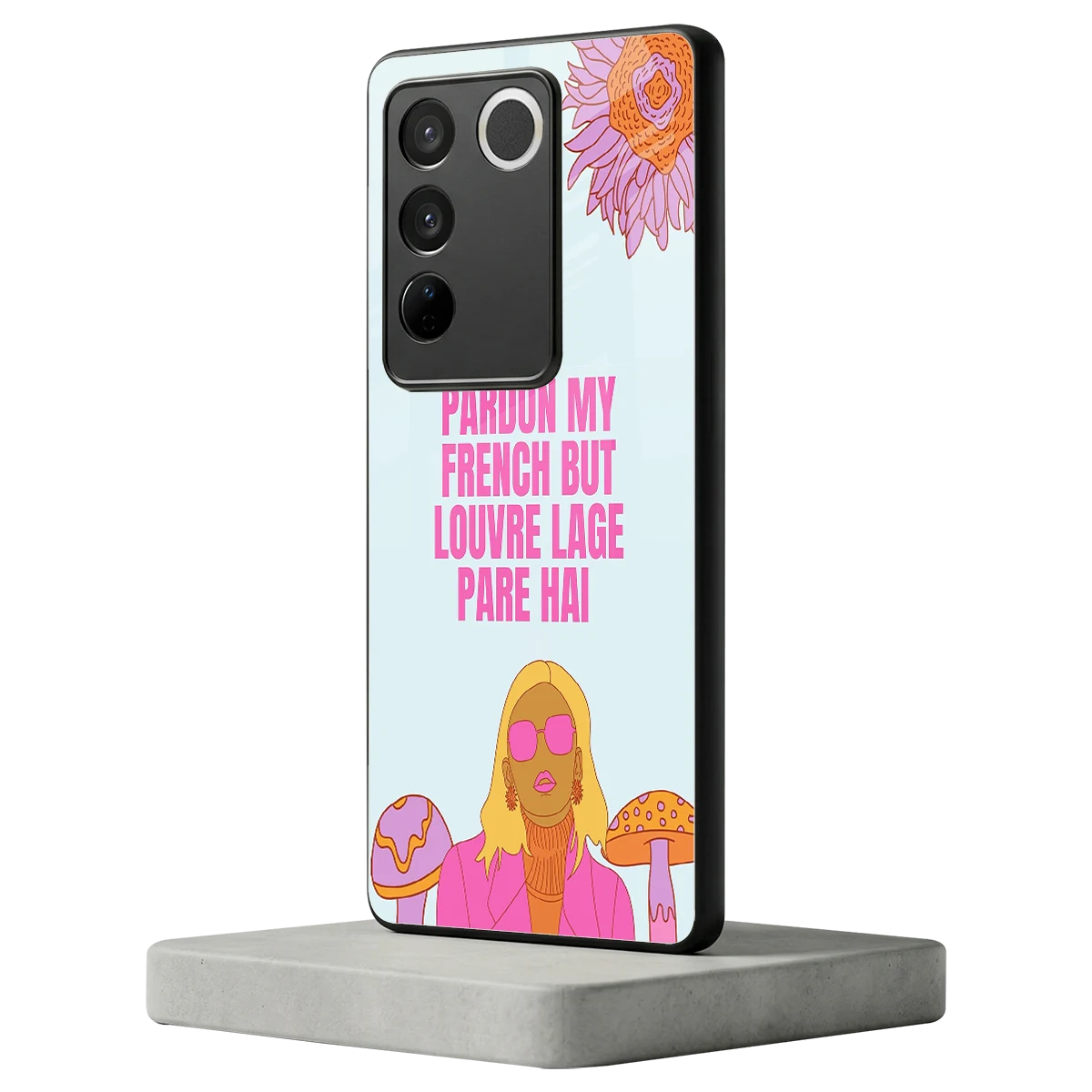 Louvre Lage Pade Hai vivo v27 5g mobile cover | shockproof glass phone case