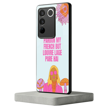 Louvre Lage Pade Hai vivo v27 5g mobile cover | shockproof glass phone case