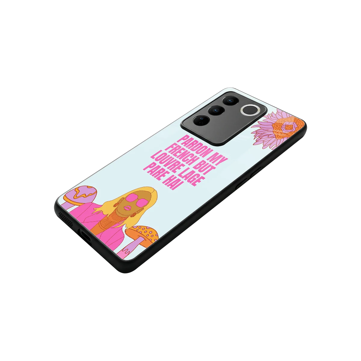 Louvre Lage Pade Hai stylish phone case for vivo v27 5g | glossy glass and slim fit