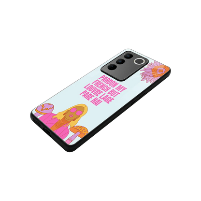 Louvre Lage Pade Hai stylish phone case for vivo v27 5g | glossy glass and slim fit