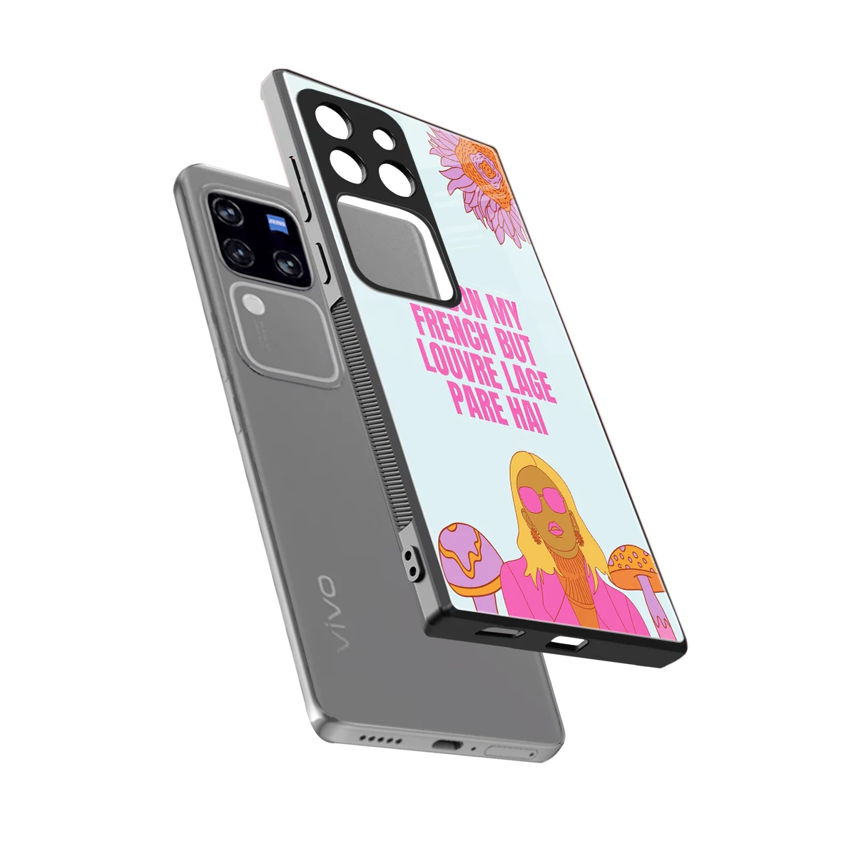 Louvre Lage Pade Hai sleekvivo v30 pro cover with tempered glass back and TPU edges