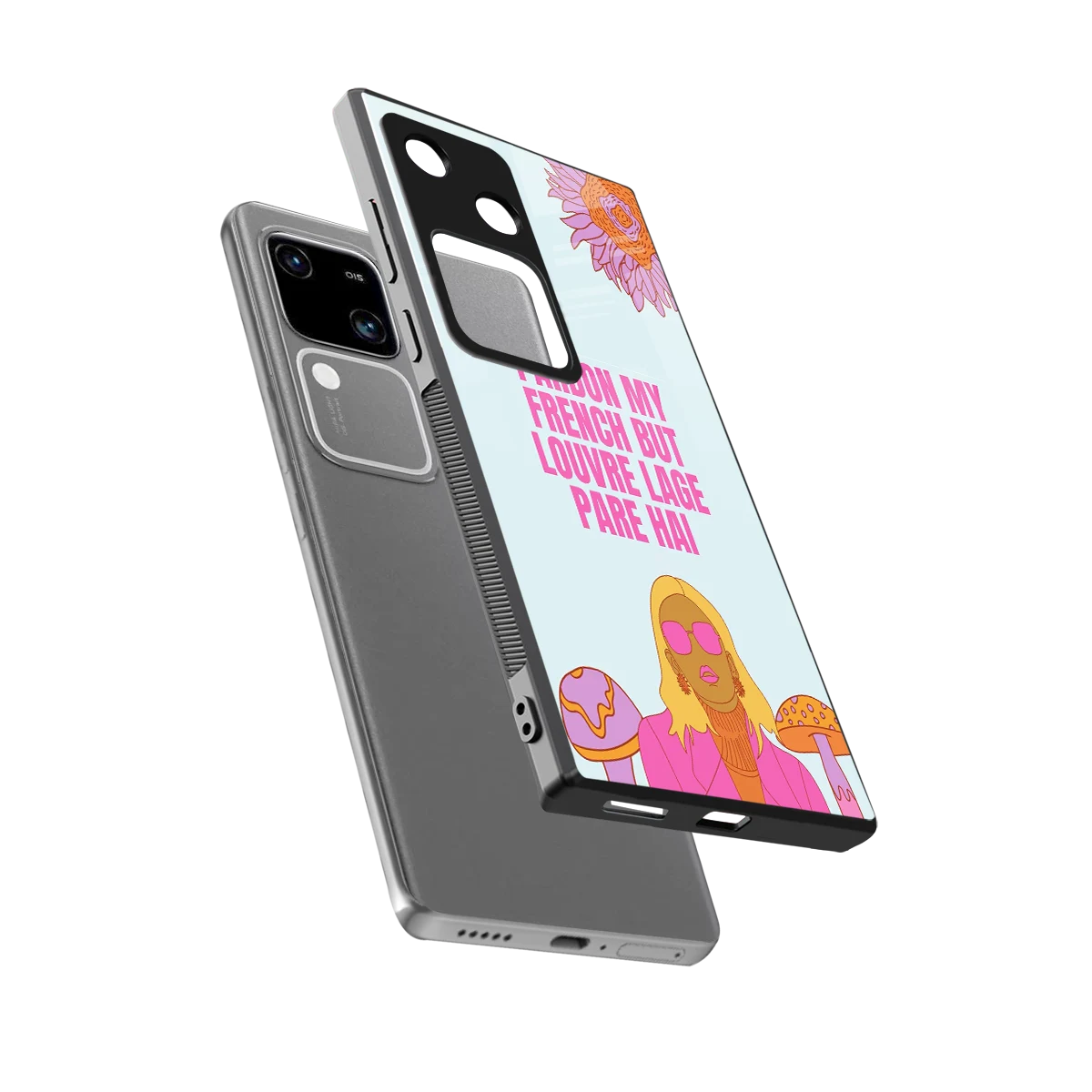 Louvre Lage Pade Hai sleek vivo v30 cover with tempered glass back and TPU edges
