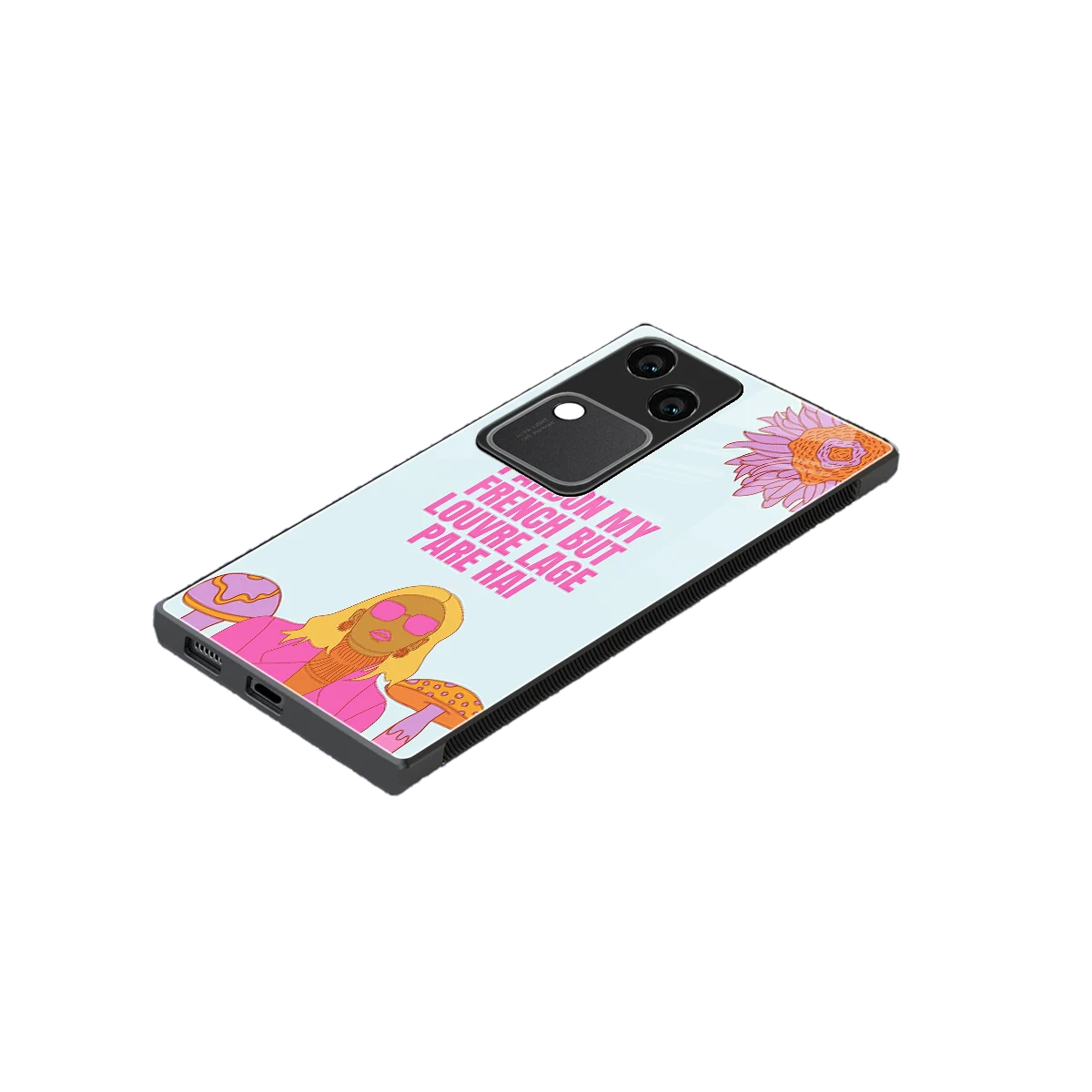 Louvre Lage Pade Hai stylish phone case for vivo v30 | glossy glass and slim fit