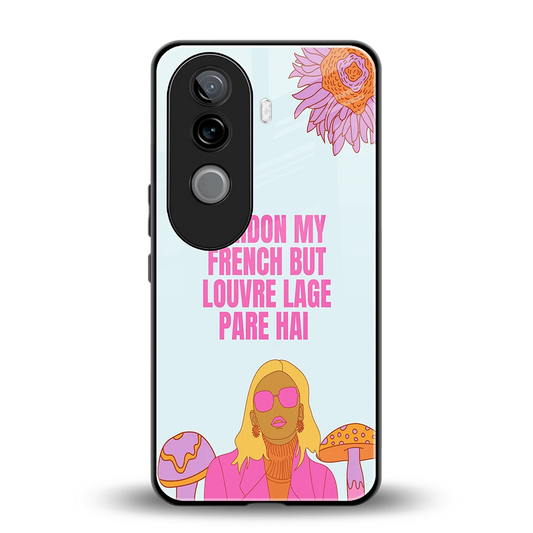Louvre Lage Pade Hai back phone cover | glass case for vivo v40e