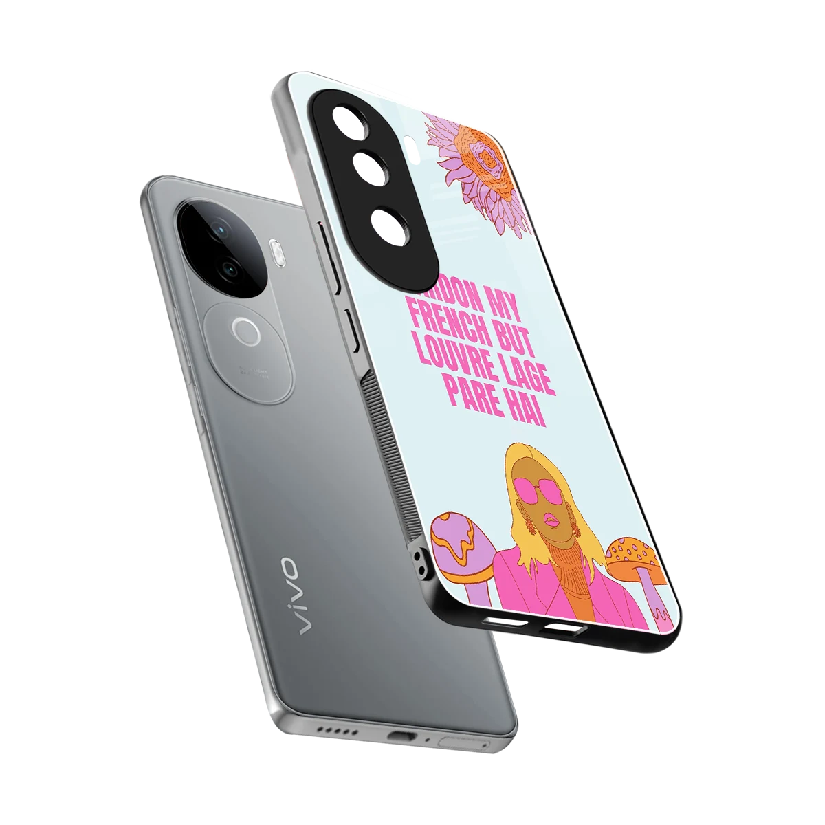 Louvre Lage Pade Hai sleek vivo v40e cover with tempered glass back and TPU edges