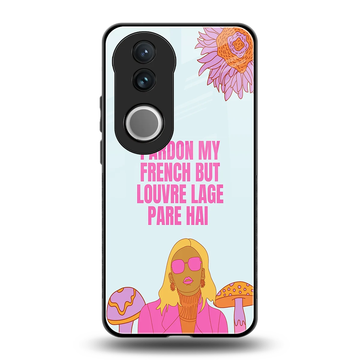Louvre Lage Pade Hai back phone cover | glass case for vivo v50