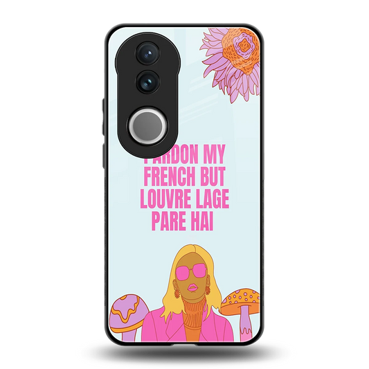 Louvre Lage Pade Hai back phone cover | glass case for vivo v50
