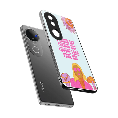 Louvre Lage Pade Hai sleek vivo v50 cover with tempered glass back and TPU edges
