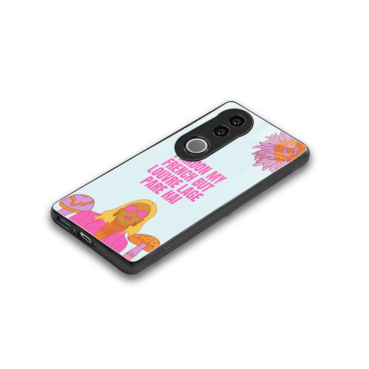 Louvre Lage Pade Hai stylish phone case for vivo v50 | glossy glass and slim fit